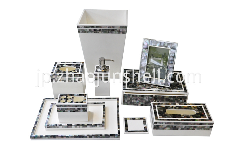 Five Star Hotel Black Lip Shell Bathroom Set